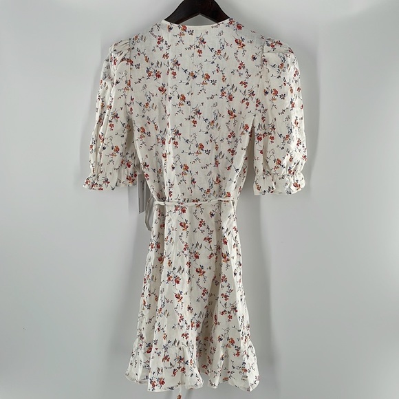 REFORMATION Carmelo Gabrielle Linen Floral Wrap Mini Dress - Picture 14 of 16